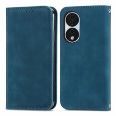 Per Honor X7b Custodia per telefono in pelle con vibrazione magnetica retrò Skin Feel (blu)