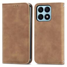 Per Honor X8b Custodia per telefono in pelle con vibrazione magnetica retrò Skin Feel (marrone)