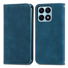 Per Honor X8b Custodia per telefono in pelle con vibrazione magnetica retrò Skin Feel (blu)
