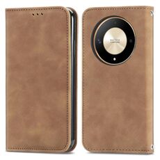 Per Honor X9b Custodia per telefono in pelle con vibrazione magnetica retrò Skin Feel (marrone)