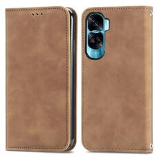 Per Honor X50i Custodia per telefono in pelle con vibrazione magnetica retrò Skin Feel (marrone)