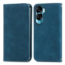 Per Honor X50i Custodia per telefono in pelle con vibrazione magnetica retrò Skin Feel (blu)
