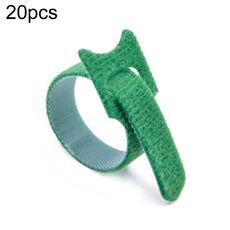 Pacchetto di archiviazione cavi dati con cinghie fisse in nylon da 20 pezzi, modello: 12 x 150 mm, verde