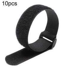 Nastro da imballaggio fisso con fibbia inversa per riporre i cavi in nylon da 10 pezzi, modello: nero 20 x 150 mm