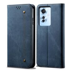 Per OPPO Reno11 F / F25 Pro Custodia in pelle flip orizzontale stile casual con texture denim (blu)