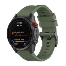 Per cinturino in silicone a sgancio rapido Garmin Fenix 5 da 26 mm (verde militare)