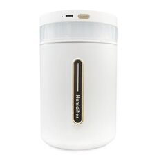 Umidificatore domestico da 1 litro Umidificatore da scrivania di grande capacità Aroma Muto Luce ambientale Modello di ricarica(Bianco)