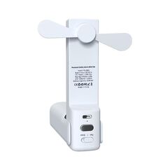 PS-J009 Mini ventilatore portatile pieghevole con cicalino luminoso 4 in 1 a LED con funzione Power Bank (bianco latte)
