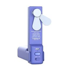 PS-J009 Mini ventilatore portatile pieghevole con cicalino luminoso 4 in 1 a LED con funzione Power Bank (blu navy)