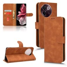 Per vivo V30E 5G Skin Feel custodia magnetica in pelle con vibrazione (marrone)