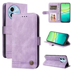 Per vivo Y38 5G / T3x 5G Global Skin Feel Life Tree Custodia in pelle con bottoni in metallo (Viola)