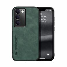 Custodia per telefono posteriore in pelle magnetica IDN per vivo Y100 5G IDN (verde)
