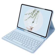 Per Xiaomi Pad 5 / Pad 5 Pro Custodia in pelle per tablet con tastiera Bluetooth da 11 pollici con cappuccio rotondo e slot per penna (blu)