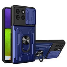 Per Honor X8b Custodia scorrevole Camshield TPU + PC con slot per schede (blu)