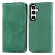 Custodia per telefono in pelle magnetica retro Skin Feel per Samsung Galaxy S23 FE 5G (verde)