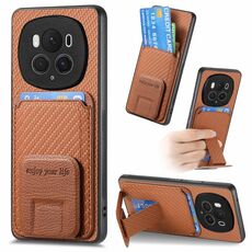 Per Honor Magic6 Pro Custodia per telefono con supporto pieghevole in fibra di carbonio (marrone)