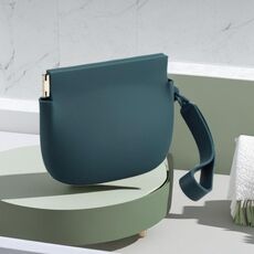 Borsa portamonete elastica in silicone con maniglia per cravatta (verde scuro)