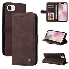 Custodia per telefono in pelle Skin Feel Life Tree per iPhone SE 20224 (marrone)