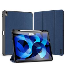 Custodia per tablet in pelle magnetica con texture in tessuto per iPad Air 13 2024 DUX DUCIS Domo (blu)