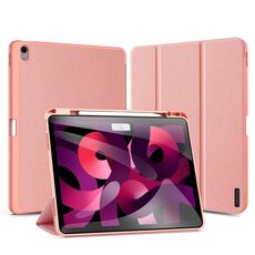 Custodia per tablet in pelle magnetica con texture in tessuto per iPad Air 13 2024 DUX DUCIS Domo (rosa)