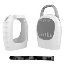 Custodia protettiva antiurto in silicone per altoparlante Bluetooth JBL CLIP 5 (bianca)