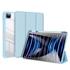 Custodia per tablet in pelle antiscivolo per iPad Pro 11 2024 DUX DUCIS TOBY con funzione di sospensione/sveglia (blu)