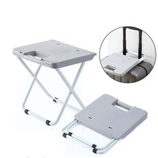 Sgabello pieghevole portatile Gambe con struttura in ferro Sedia pieghevole leggera (grigio)