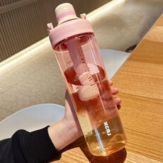 Bollitore portatile da esterno con tazza di tè di grande capacità con gradiente di colore da 1000 ml (arancione rosa)