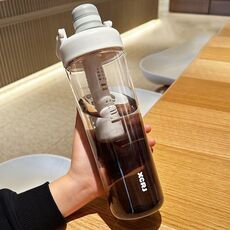 Bollitore portatile da esterno per tazza di tè di grande capacità con gradiente di colore da 1000 ml (bianco ghiaccio)