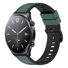 Per Xiaomi MI Watch S1 22mm Cinturino in silicone bicolore (verde oliva + nero)