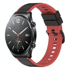 Per Xiaomi MI Watch S1 22mm Cinturino in silicone bicolore (nero + rosso)