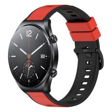 Per Xiaomi MI Watch S1 22mm Cinturino in silicone bicolore (rosso + nero)