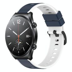 Per Xiaomi MI Watch S1 Cinturino in silicone bicolore da 22 mm (blu notte + bianco)