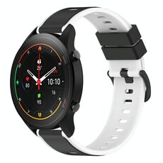 Per Xiaomi MI Watch S1 Pro 22mm Cinturino in silicone bicolore (nero + bianco)