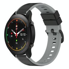 Per Xiaomi MI Watch S1 Pro 22mm Cinturino in silicone bicolore (nero + grigio)
