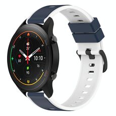 Per Xiaomi MI Watch S1 Pro 22mm Cinturino in silicone bicolore (blu notte + bianco)