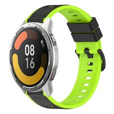 Per Xiaomi MI Watch Color 2 Cinturino in silicone bicolore da 22 mm (nero + verde lime)