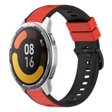 Per Xiaomi MI Watch Color 2 Cinturino in silicone bicolore da 22 mm (rosso + nero)