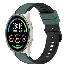 Per Xiaomi MI Watch Sport 22mm Cinturino in silicone bicolore (verde oliva + nero)