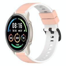 Per Xiaomi MI Watch Sport 22mm Cinturino in silicone bicolore (rosa + bianco)