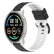 Per Xiaomi MI Watch Sport 22mm Cinturino in silicone bicolore (nero + bianco)