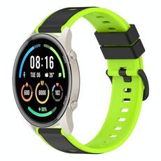 Per Xiaomi MI Watch Sport 22mm Cinturino in silicone bicolore (nero + verde lime)