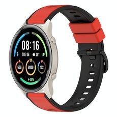 Per Xiaomi MI Watch Sport 22mm Cinturino in silicone bicolore (rosso + nero)