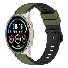 Per Xiaomi MI Watch Sport 22mm Cinturino in silicone bicolore (verde militare + nero)