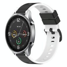 Per Xiaomi MI Watch Cinturino in silicone bicolore da 22 mm (nero + bianco)
