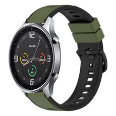 Per Xiaomi MI Watch Cinturino in silicone bicolore da 22 mm (verde militare + nero)