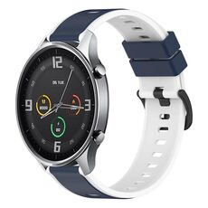 Per Xiaomi MI Watch Cinturino in silicone bicolore da 22 mm (blu notte + bianco)