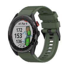Per Garmin Approach S62 Cinturino in silicone con struttura orizzontale da 22 mm con strumento di rimozione (verde militare)