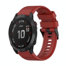 Per Garmin Fenix 6 GPS 22mm Cinturino in silicone con struttura orizzontale con strumento di rimozione (rosso)