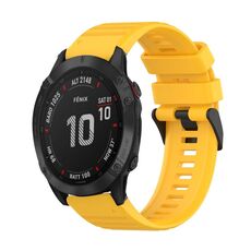 Per Garmin Fenix 6 Pro GPS Cinturino in silicone con struttura orizzontale da 22 mm con strumento di rimozione (giallo)